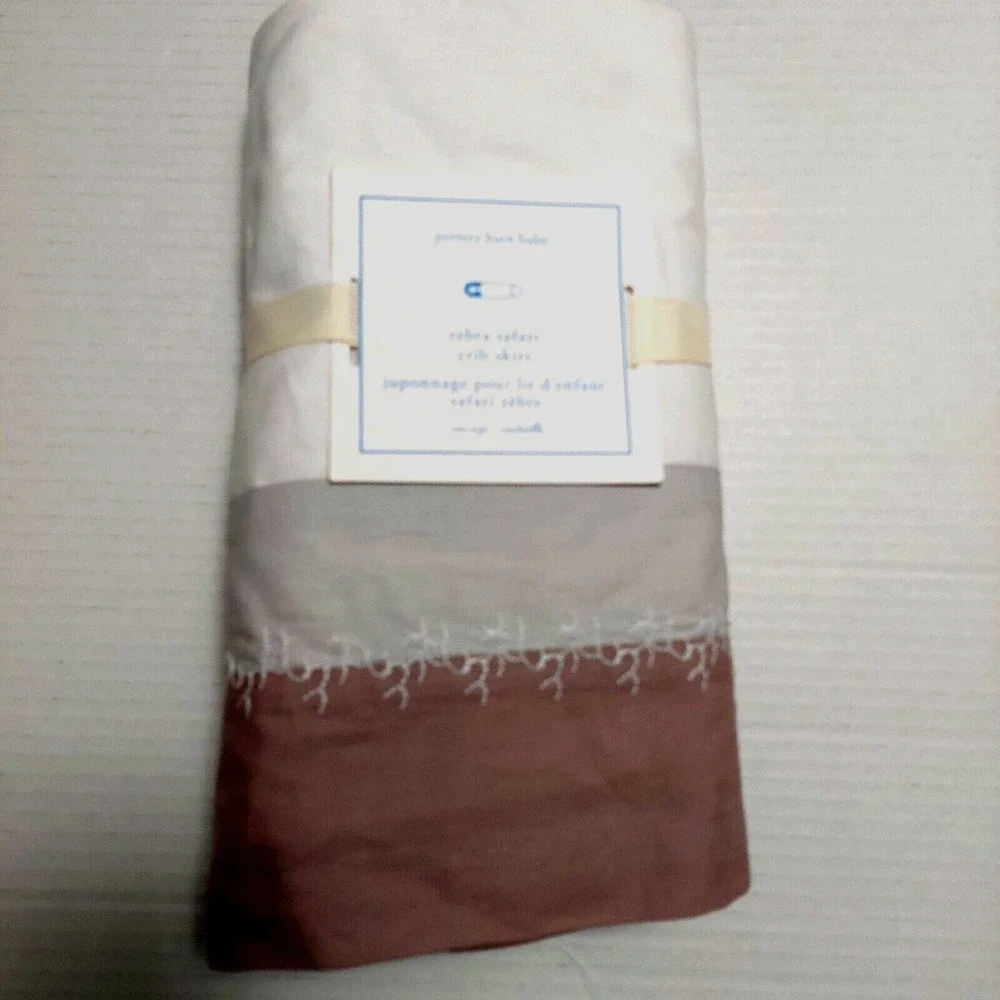 Pottery Barn NEW Baby Crib Skirt Safari 16